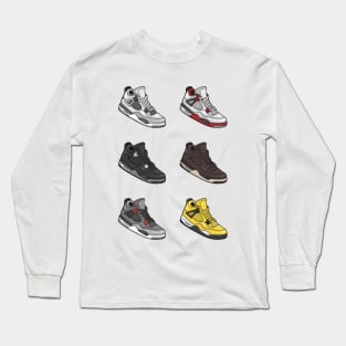 AJ 4 Retro Sneaker Collection Long Sleeve T-Shirt
